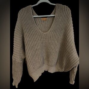 POL off shoulder cable Knit Oversized sweater NWOT